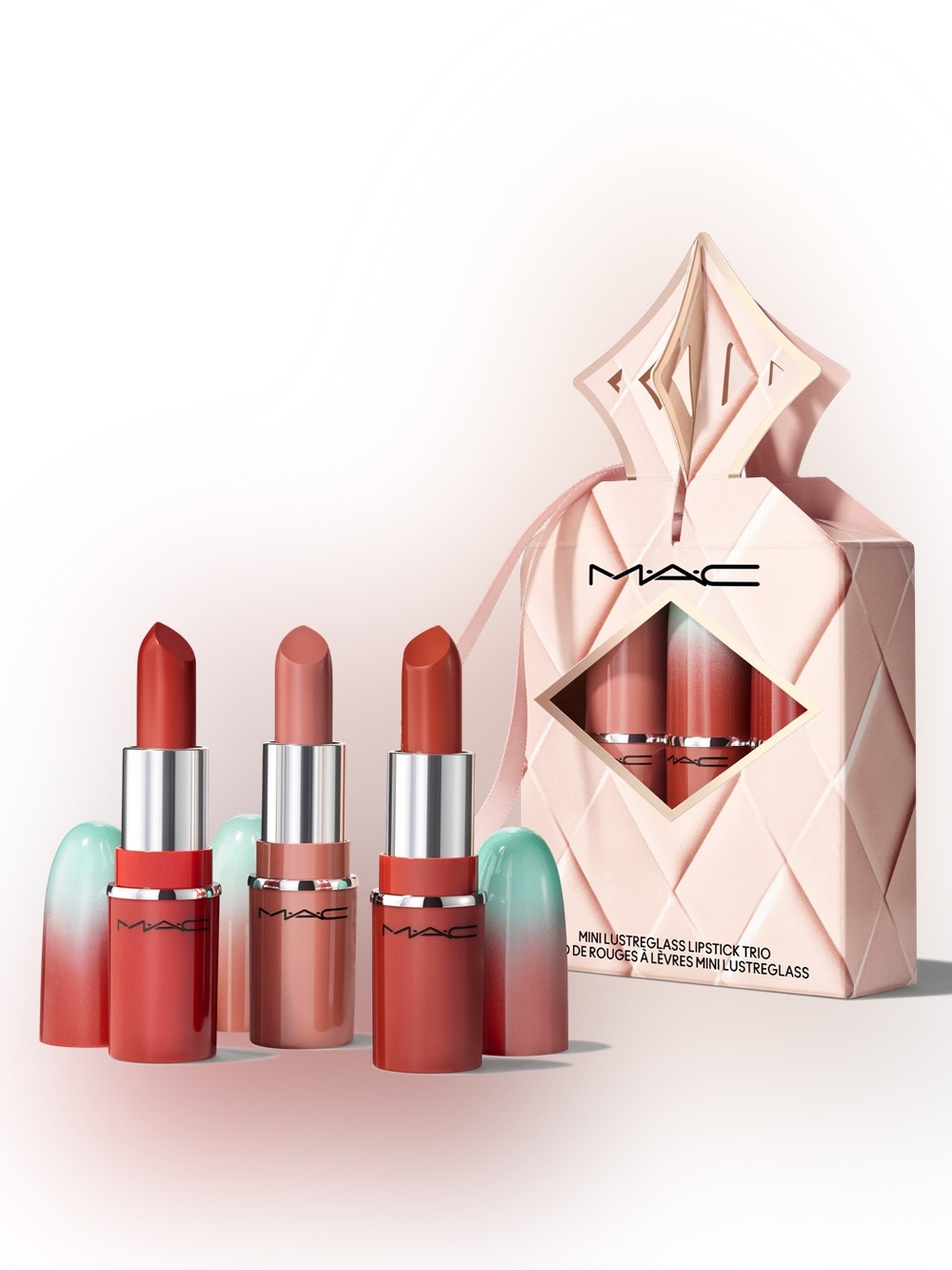 MAC WILDEST GLEAMS Mini Lustreglass Lipstick Trio NEW IN GIFT BOX 0.05 Oz. x 3